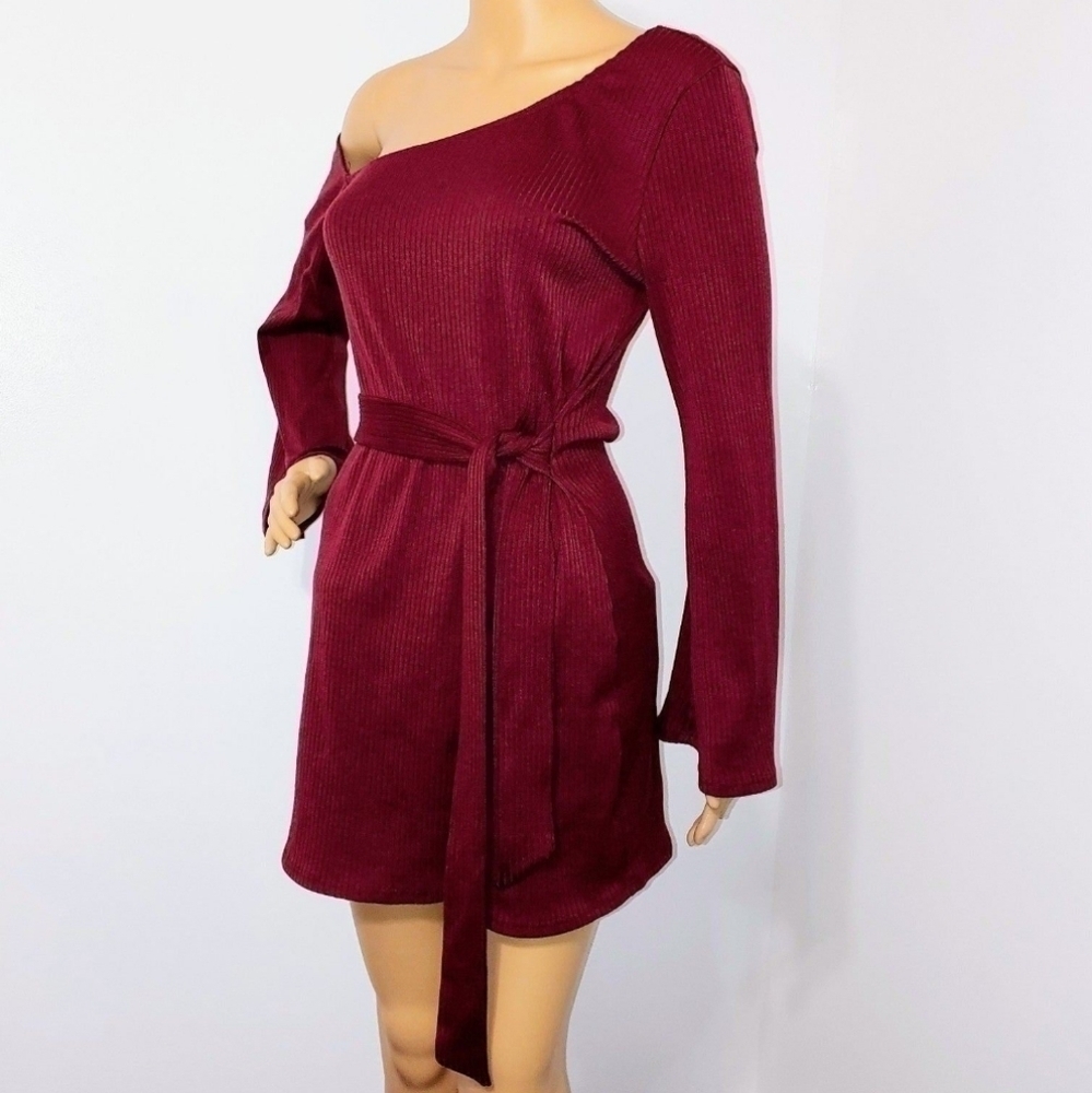 Lulu's ribbed off the shoulder dress